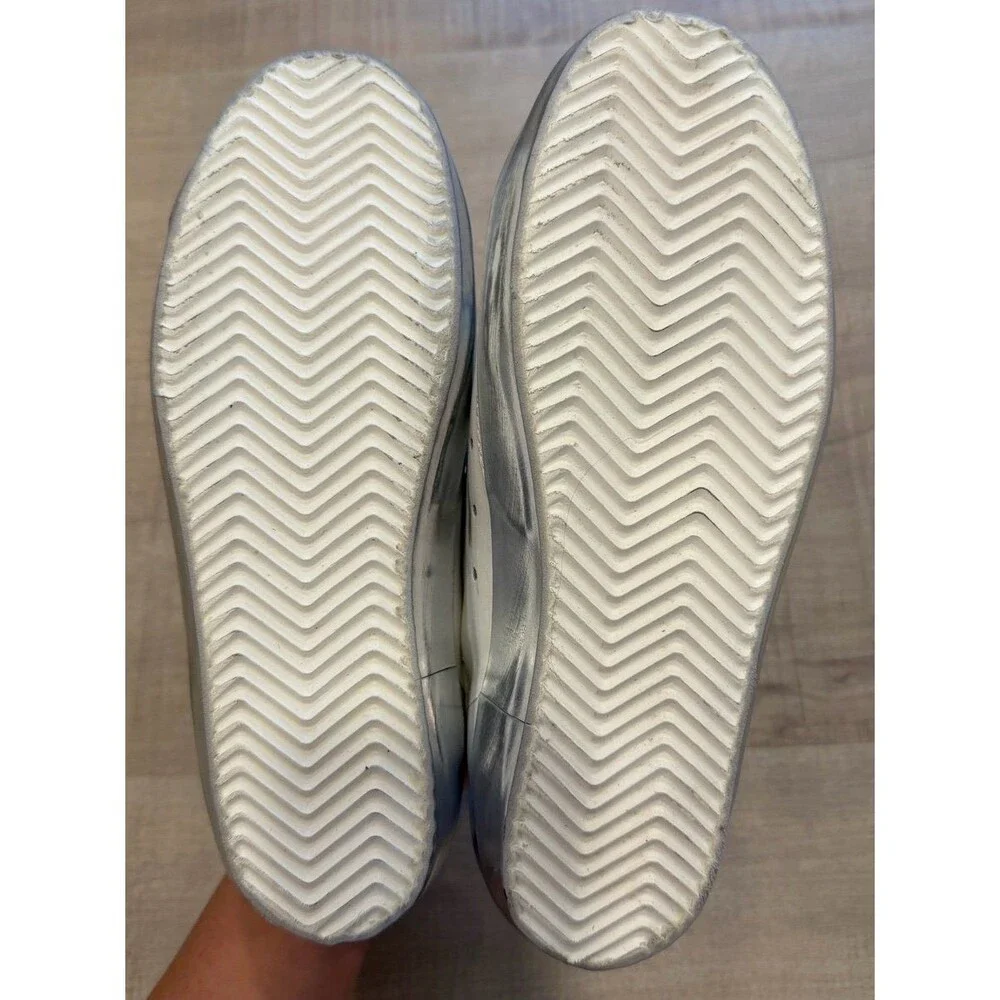 Golden Goose Super-Star White Leather Silver Star Sneakers Made in Italy - 35